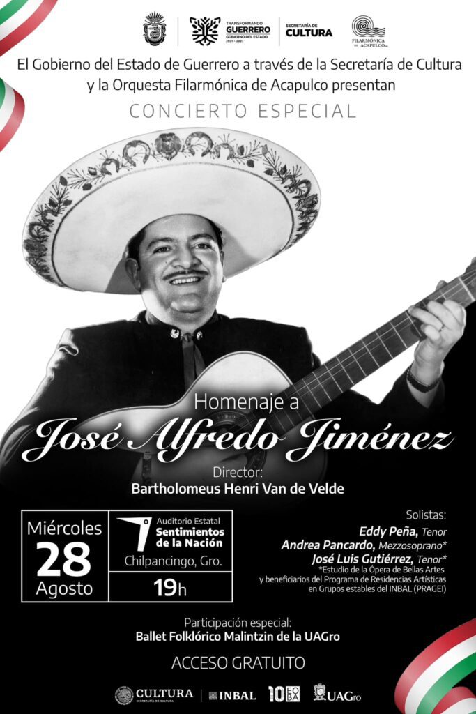 Concierto Especial Homenaje a José Alfredo Jiménez con la OFA y el Ballet Folklórico “Malintzin” de la UAGro