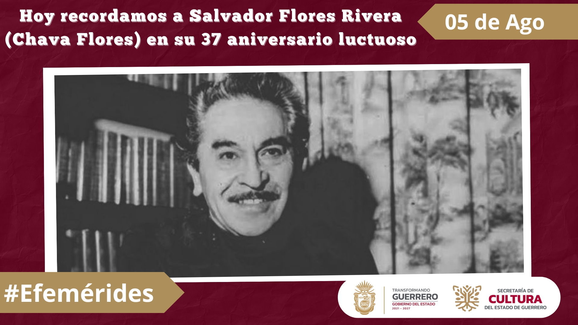 Hoy recordamos a Salvador Flores Rivera (Chava Flores) en su 37 aniversario luctuoso