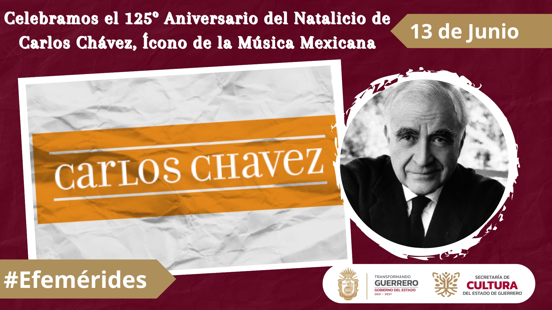 Celebramos el 125º Aniversario del Natalicio de Carlos Chávez, Ícono de la Música Mexicana